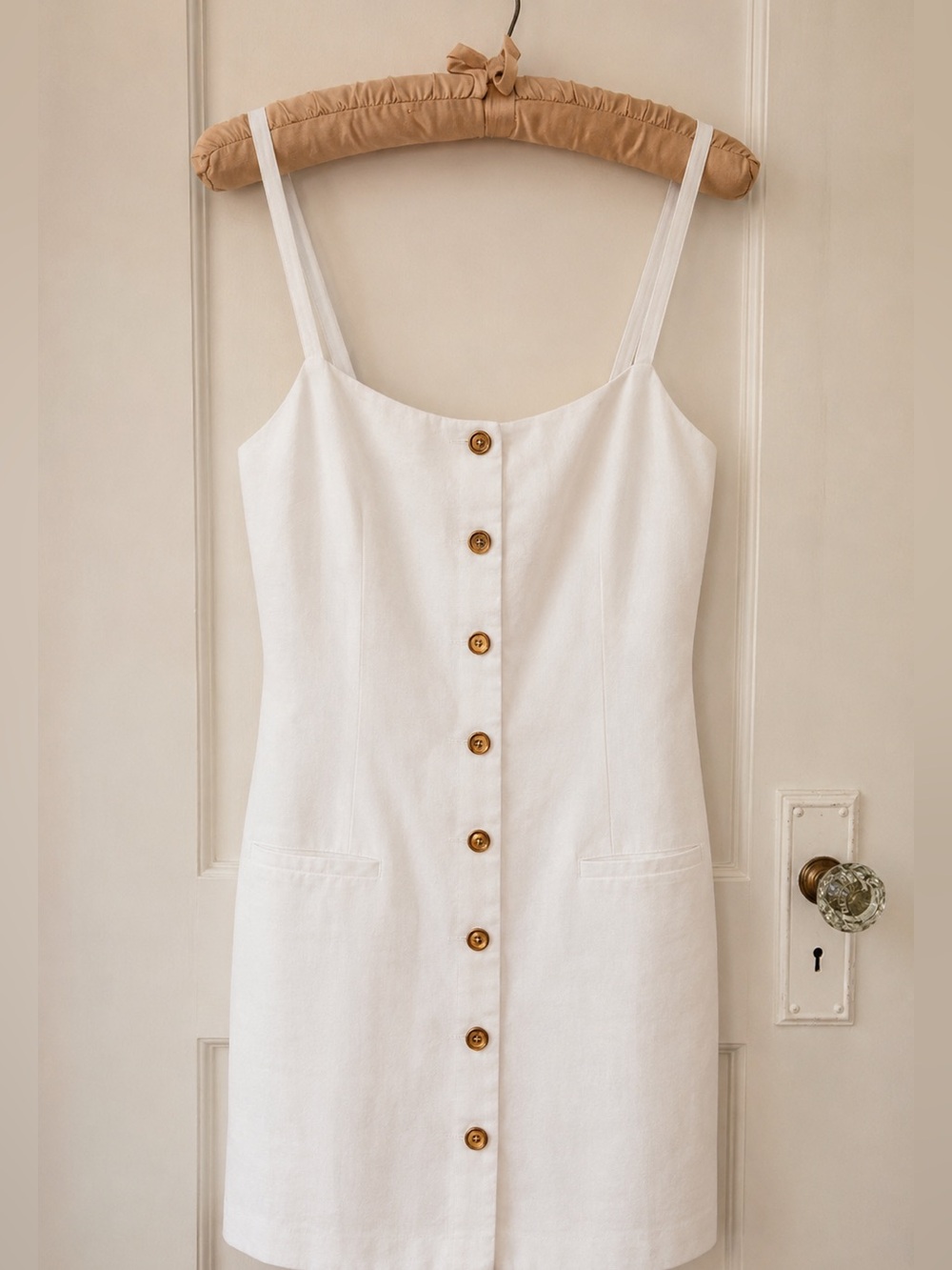 J. Crew White Linen Shift Mini Dress SZ S - Picture 5 of 6